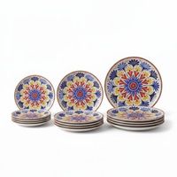 vajilla completa 12 piezas ceramica stoneware para 4 personas vajilla aveiro floral multicolor brillo apta