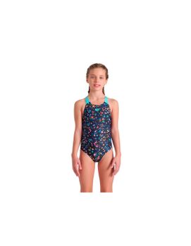Bañador de Natación Arena Confetti Niña Negro