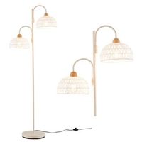 lampara de pie con 2 luces e interruptor de pie lampara de arbol giratoria 350 pantallas tejidas