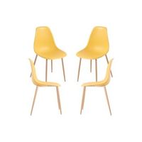 pack 4 sillas mykle de polipropileno 854638 cm - amarillo