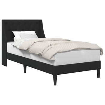 Estructura De Cama Con Cabecera Negro 90 X 200 Cm Terciopelo Vidaxl