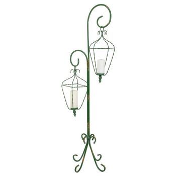 Faroles Con Soporte De Metal 35x31x115h Cm