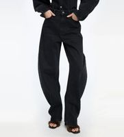 rotate para mujer 116530d04 jeans barrel leg cela negro 26 casual algodon organico
