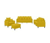 vidaxl juego de sofas con cojines 4 piezas terciopelo amarillo