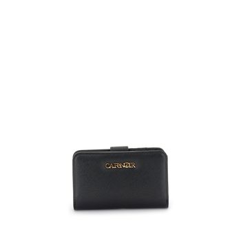 cartera mediana saffiano con bolsillo para monedas con cremallera black taglia unica
