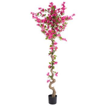 Planta Artificial Decorativa De Plástico Para Interior Con Maceta Negra Buganvilla Rosa 180 Cm Bougainillea Tree