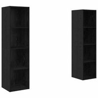conjunto de mueble de tv 2 uds  mueble de salon  gabinete de tv negro 37 x 37 x 1425 cm