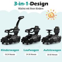 coche de empuje lamborghini 3 en 1 con faros delanteros y consola central musica y amp espacio de almacenamiento negro