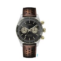 timex reloj hombre caja de acero pulsera piel sintetica de color marron resistente al agua 5 atm tw2y24100