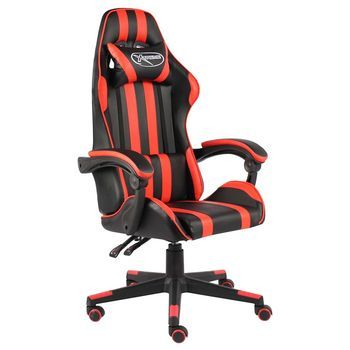 Silla Gaming De Cuero Sintético Negro Y Rojo Vidaxl