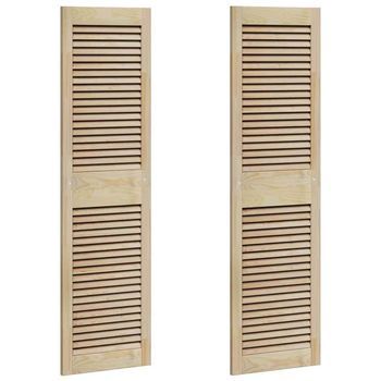 Puerta De Armario 2 Uds. Natural 140,5 X 2,1 X 39,5 Cm Vidaxl