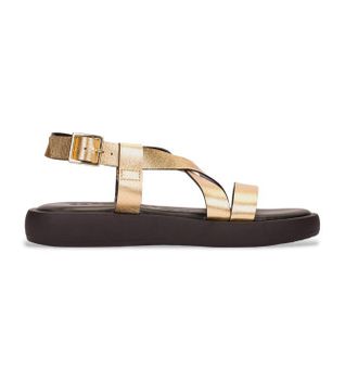 Wonders para mujer. AB-1402 Sandalias de piel Austra dorado (40), Plano, Hebilla, Casual