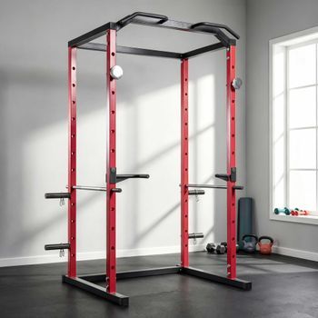 Jaula De Potencia Sportnow, Acero, 160x112x215 Cm, Rojo