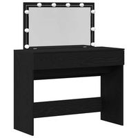 mesa tocador  mesa de maquillaje roble negro 100 x 40 x 120 cm madera de ingenieria