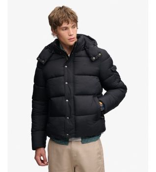 Superdry para hombre. M5012529A Chaqueta acolchada Premium Ripstop negro (L), Casual, Ribstop