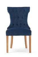 camille blue velvet dining chairs - blue