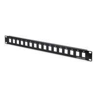 panel de parcheo modular digitus 16 puertos montaje rack 1u negro