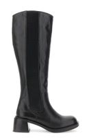 botas de piel con elastico black 38