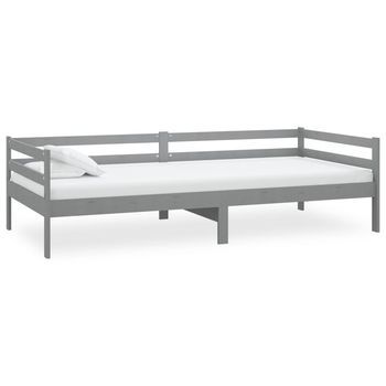 Sofá Cama De Madera Maciza De Pino Gris 90x200 Cm