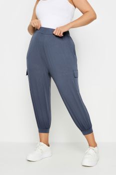 Yours Bombachos Capri Cargo Azul Pizarra, Mujer Curvy Y Tallas Grandes, Yours