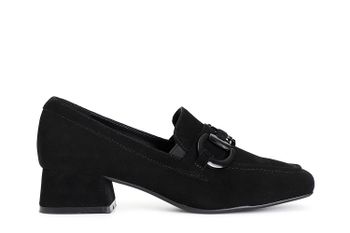 mocasín de mujer en ante con bocado black