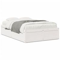 cama doble  cama para adultos  estructura de cama madera maciza de pino blanco 135x190 cm