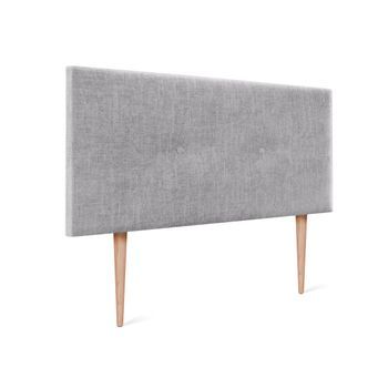 Cabecero De Lana Natural Con Botones 105x105cm Con Patas Camas 105 - Gris Claro