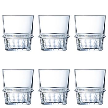 Juego de 6 vasos bajos vidrio templado 38 cl