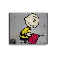 cuadro de madera negro impresion digital en papel 62x52x3 cm
