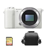 sony a6000 cuerpo blanco  tarjeta sd de 64gb  bolsa de camara