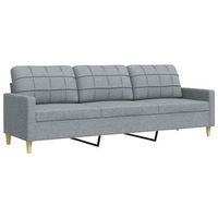 sofa de 3 plazas de tela gris claro 210 cm vidaxl