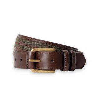 Hackett London para hombre. HM4100084 Cinturón de piel Horse N Hound verde oliva (32), Casual, Clásico