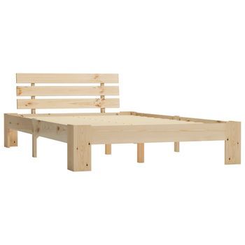 Estructura De Cama De Madera Maciza De Pino 120x200 Cm