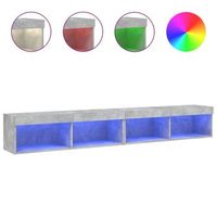muebles de tv con luces led 2 uds gris hormigon 100x30x30 cm vidaxl