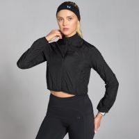 cazadora corta cortavientos de corte ajustado velocity para mujer de mp - negro - l