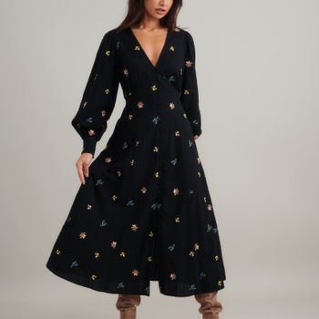 Nobody's Child Shannon Cotton-Gauze Midi Dress - UK 6