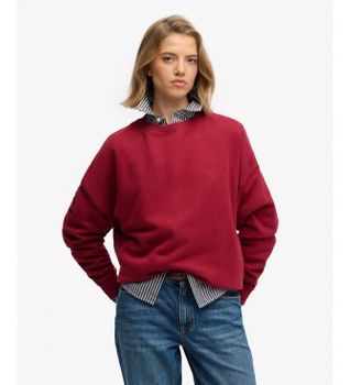 Superdry para mujer. W2012565A Sudadera Essential Logo rojo (S), Casual, Algodón