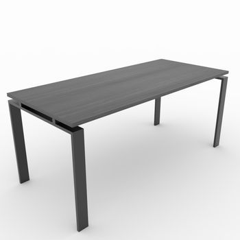 Mesa/escritorio Para Teletrabajo, Oficina Y Hogar. Estructura Marco Abierto Color Negro. Tablero Color Roble Azabache. Fabricado En España. (160 X 80