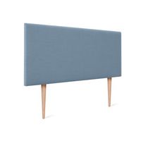 cabecero de lino natural liso 80x105cm con patas camas 708090 - azul