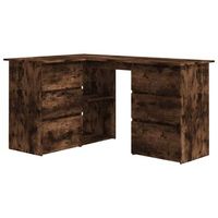 mesa de escritorio   escritorio de despacho  escritorio de esquina contrachapada roble ahumado 145x100x76cm