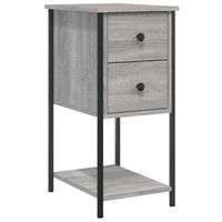 mesita de noche  mesilla de noche  cabinete de noche madera de ingenieria gris sonoma 32x42x70 cm cfw57019