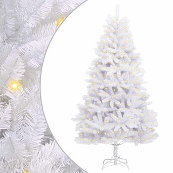 Árbol De Navidad Artificial 300 Led Pvc Y Acero Blanco Vidaxl