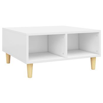 Mesa De Centro Madera Contrachapada Blanco 60x60x30 Cm