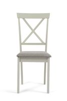 ex-display set of four epsom oak and grey dining chairs with fabric seats