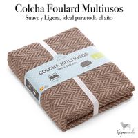 hipermanta colcha foulard multiusos de algodon regenerado modelo zig-zag medida 230x260 cm