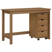 juego de escritorio y gabinete 2 uds marron miel vidaxl