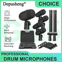 juego de 7 microfonos dinamicos con cable dpusheng gm7 para bateria bajo tom caja platillos para grabacion en estudio y en vivo
