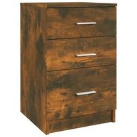 mesita de noche madera contrachapada roble ahumado 40x40x63 cm vidaxl