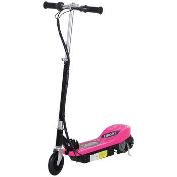 HOMCOM Scooter Eléctrico Plegable Rosa para Niñas y Adolescentes +7 Años Manillar Ajustable Carga 50kg 78x37x91-99cm   Aosom España