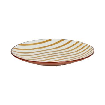 Plato de postre de porcelana amarilla